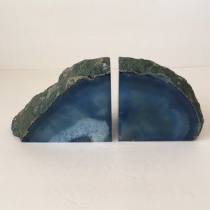 Blue Agate Bookends